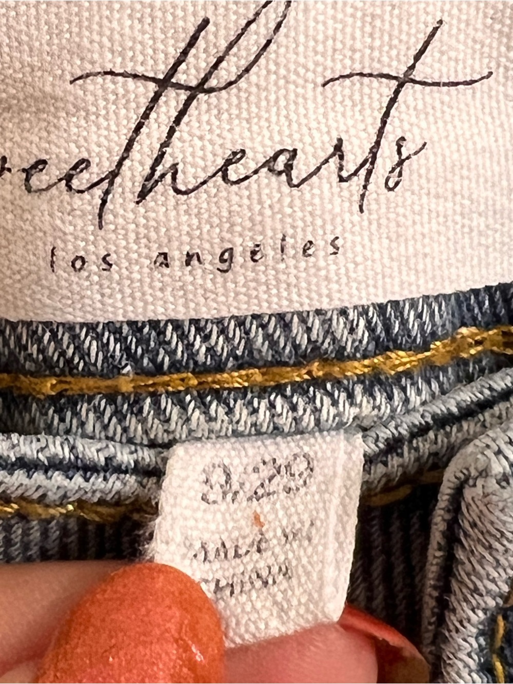 Sweethearts Los Angeles Flower Patchwork Light Wash Jeans Size 9/29 - Picture 7 of 12